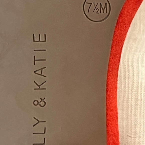 Kelly & Katie Orange Red Multicolor Braided Block Heel Sandals - Picture 7 of 8